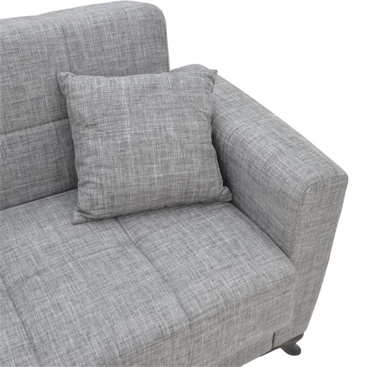 Sofa-bed with storage two-seater Modestole pakoworld gray fabric 155x85x80cm