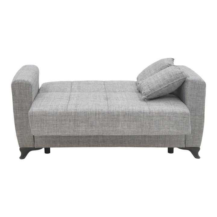 Sofa-bed with storage two-seater Modestole pakoworld gray fabric 155x85x80cm