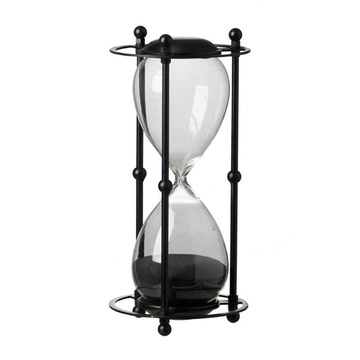 Artekko Hourglass Κλεψύδρα Διακοσμητική σε Μεταλλική Βάση Μαύρη (15,8x15,8x33)cm