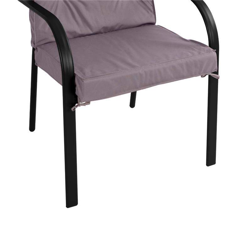 Metallic armchair Endika HM5680.01 Grey color with pillow 60x71x105cm