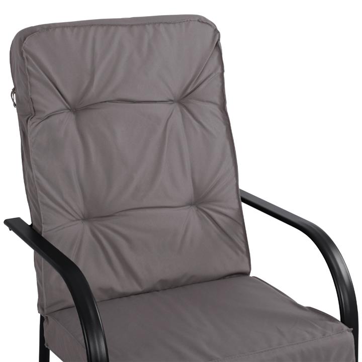 Metallic armchair Endika HM5680.01 Grey color with pillow 60x71x105cm
