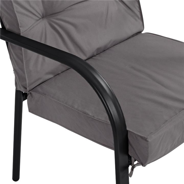Metallic armchair Endika HM5680.01 Grey color with pillow 60x71x105cm
