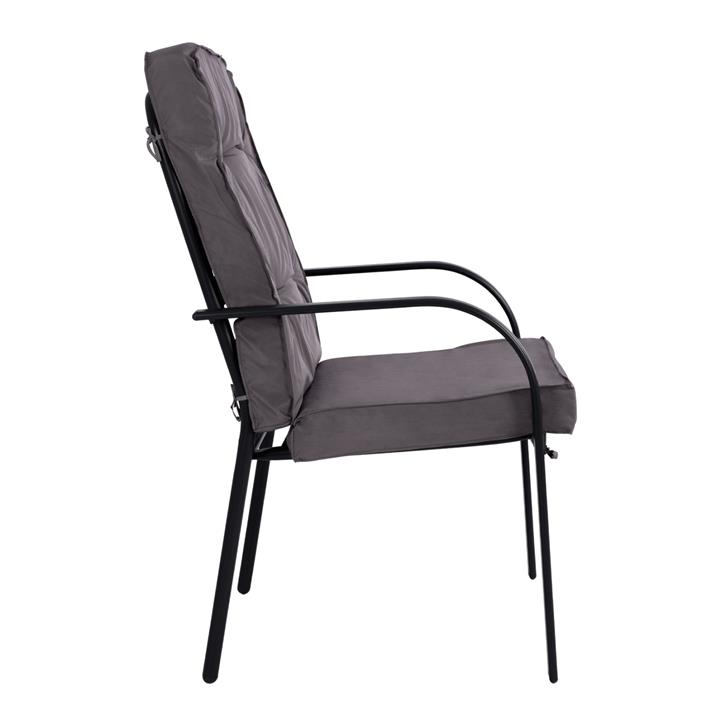 Metallic armchair Endika HM5680.01 Grey color with pillow 60x71x105cm