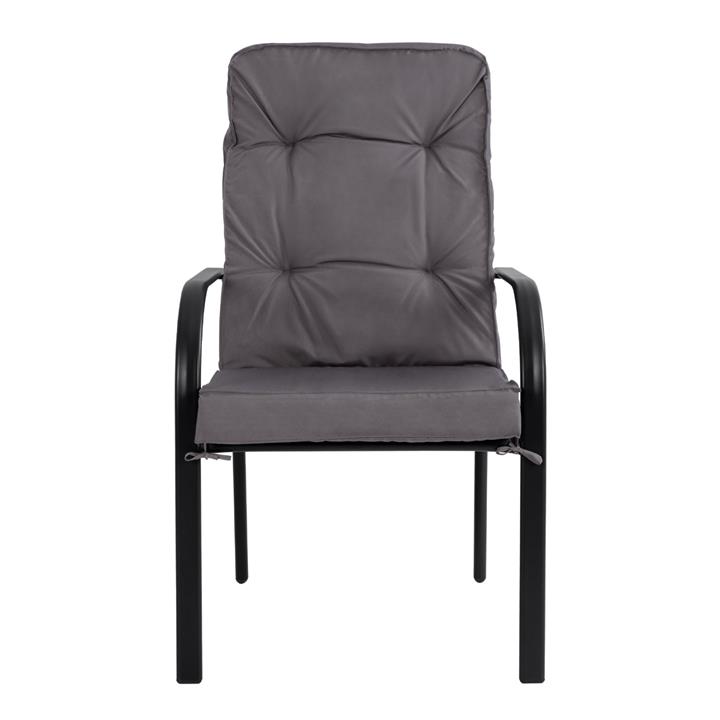 Metallic armchair Endika HM5680.01 Grey color with pillow 60x71x105cm
