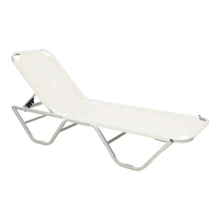 Foldable sunbed Dessie pakoworld aluminum ivory 56x188x30cm