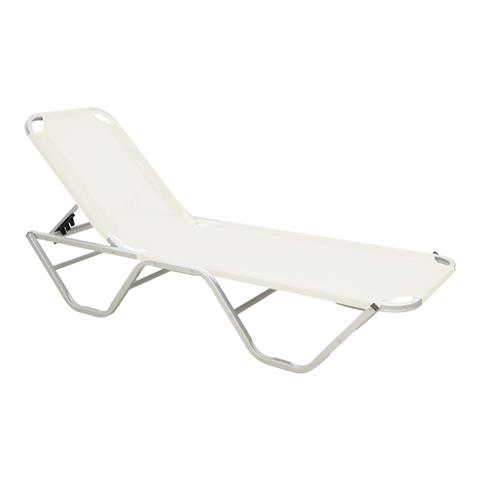 Foldable sunbed Dessie pakoworld aluminum ivory 56x188x30cm