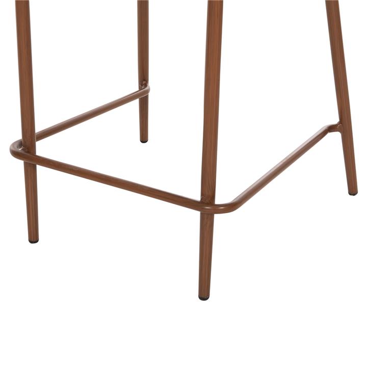 BAR STOOL MEDIUM HEIGHT EULO HM6087.01 ALUMINUM IN WALNUT-SYNTHETIC RATTAN IN GREY 60x60x99Hcm.