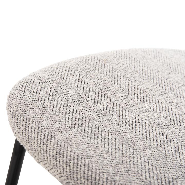 DINING CHAIR DORY HM9855.03 METAL FRAME IN BLACK-FABRIC IN LIGHT GREY 48,5x61x76Hcm.