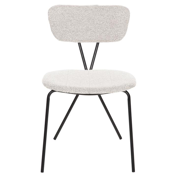 DINING CHAIR DORY HM9855.03 METAL FRAME IN BLACK-FABRIC IN LIGHT GREY 48,5x61x76Hcm.
