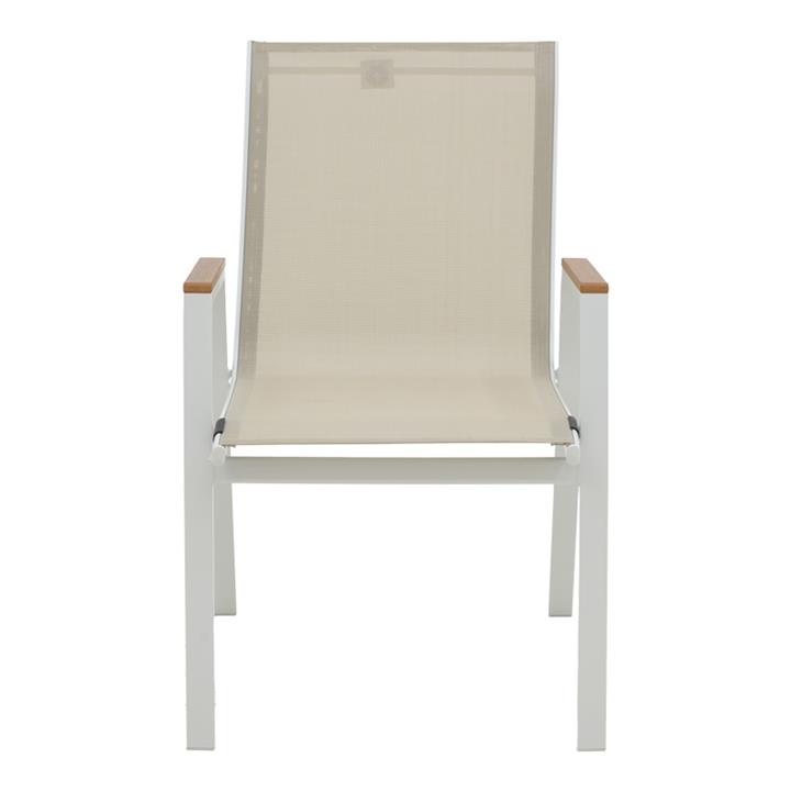 Dining table Kliton - Azelie set of 5 pakoworld aluminum in white shade 80x80x74cm