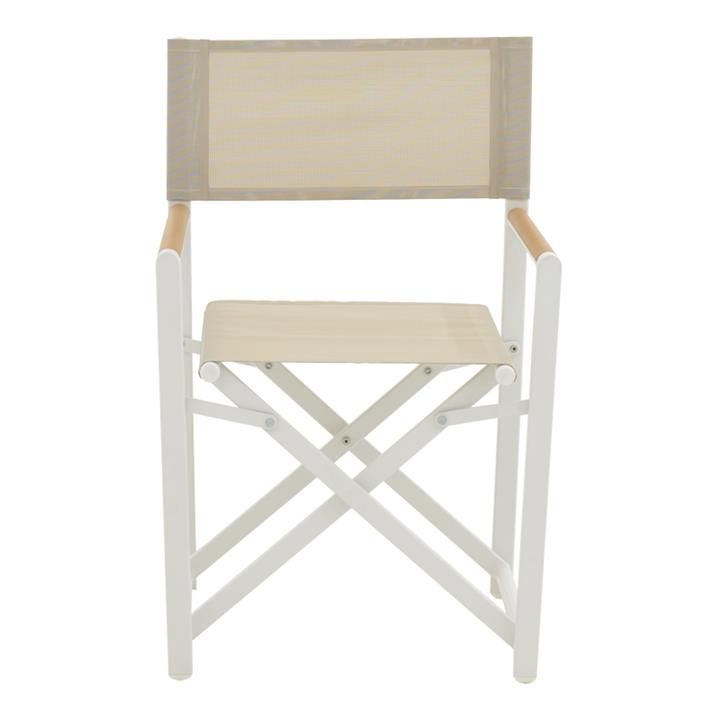 Dining table Kliton - Mabu set of 5 pakoworld aluminum in white shade 80x80x74cm