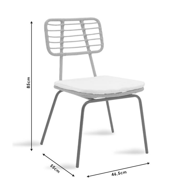 Dining table Naoki - Kliton set of 3 pakoworld anthracite aluminum and metal in black shade 80x80x74cm