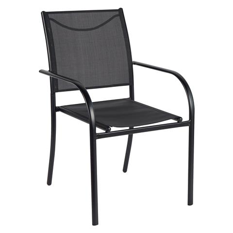 OUTDOOR ARMCHAIR REDAN HM5976.03 BLACK METAL-BLACK TEXTILENE 55x57x90Hcm.