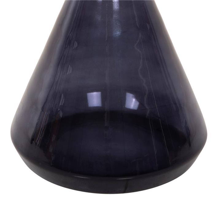 SIDE TABLE DEMMY HM9727 BLACK GLASS TOP & PURPLE GLASS BASE-METAL IN GOLD 