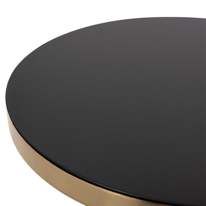 SIDE TABLE DEMMY HM9727 BLACK GLASS TOP & PURPLE GLASS BASE-METAL IN GOLD 
