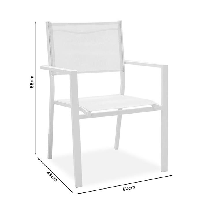 Dining table Moly-Kliton A set of 7 pakoworld aluminum and anthracite textilene 150x80x74cm