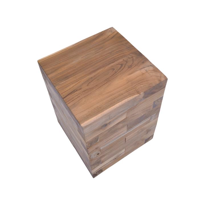 Side table Werzy Inart natural solid teak wood 35x35x49cm