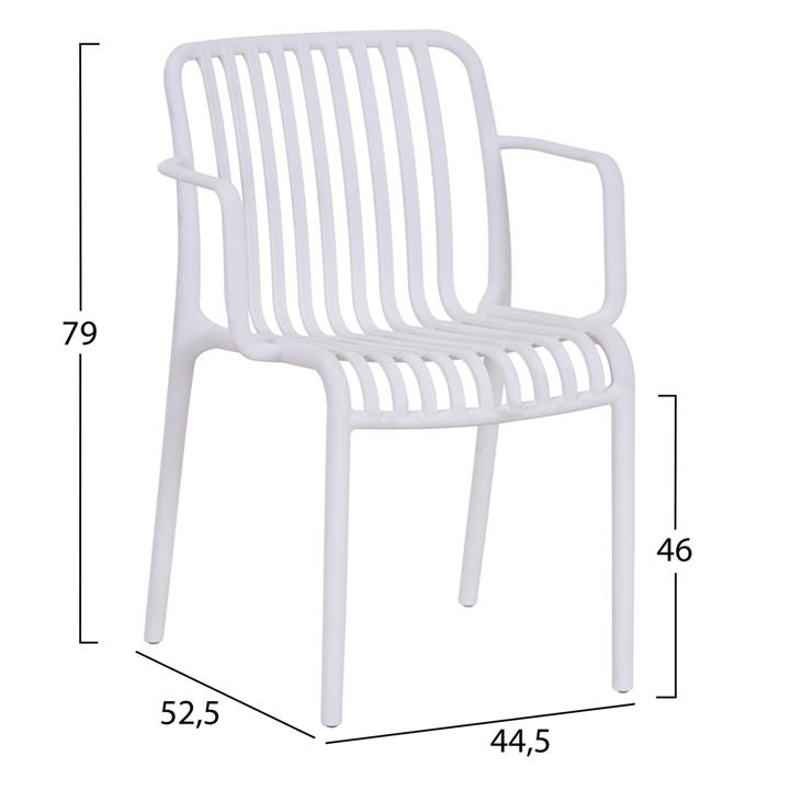 ARMCHAIR OUTDOOR CONVEE HM6105.01 POLYPROPYLENE IN WHITE 44,5x52,5x79H cm.