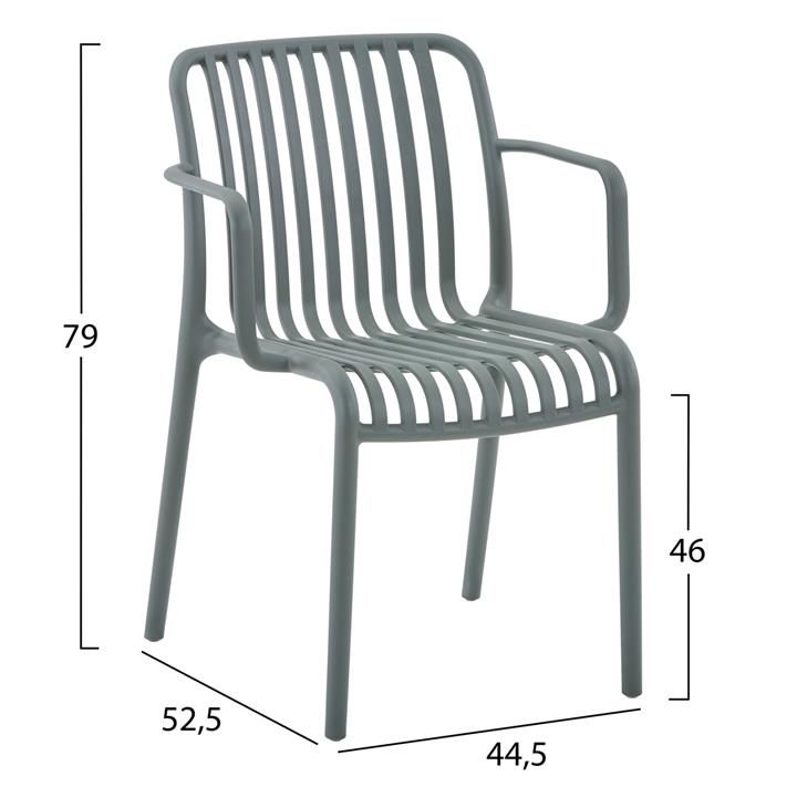 ARMCHAIR OUTDOOR CONVEE HM6105.07 POLYPROPYLENE IN DARK OLIVE 44,5x52,5x79H cm.