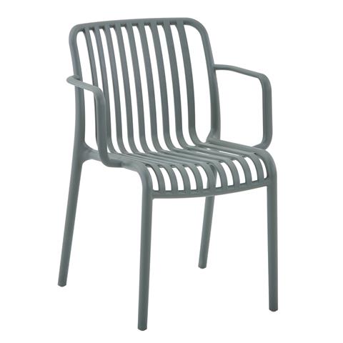 ARMCHAIR OUTDOOR CONVEE HM6105.07 POLYPROPYLENE IN DARK OLIVE 44,5x52,5x79H cm.