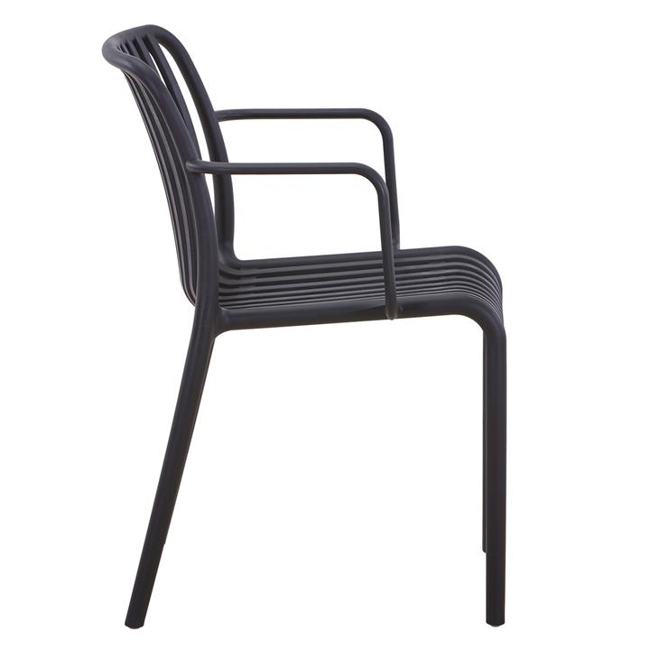 ARMCHAIR OUTDOOR CONVEE HM6105.02 POLYPROPYLENE IN BLACK 44,5x52,5x79H cm.