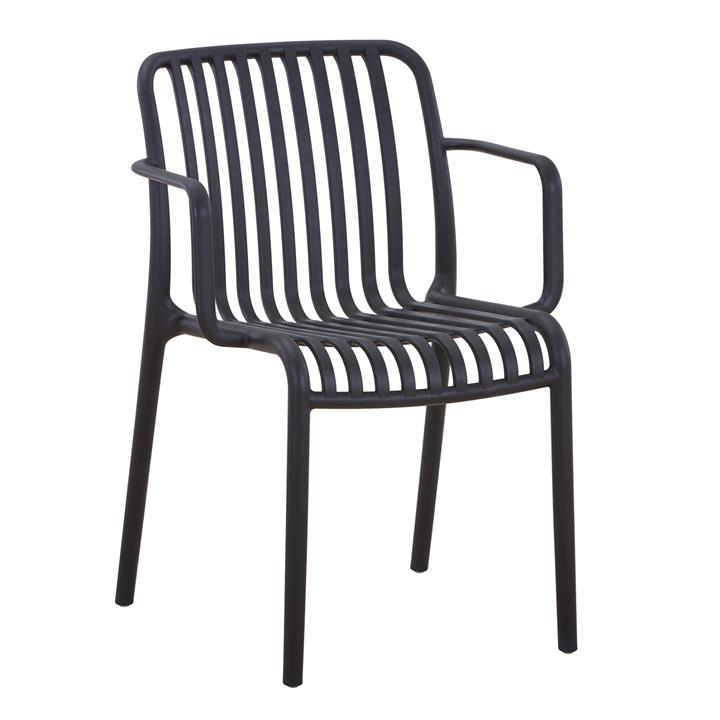 ARMCHAIR OUTDOOR CONVEE HM6105.02 POLYPROPYLENE IN BLACK 44,5x52,5x79H cm.