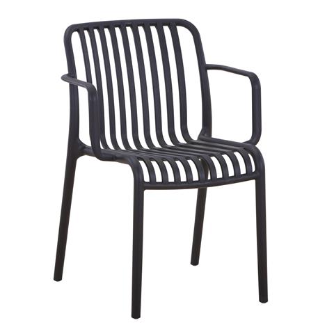 ARMCHAIR OUTDOOR CONVEE HM6105.02 POLYPROPYLENE IN BLACK 44,5x52,5x79H cm.