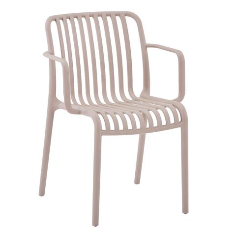 ARMCHAIR OUTDOOR CONVEE HM6105.04 POLYPROPYLENE IN CAPPUCCINO 44,5x52,5x79H cm.