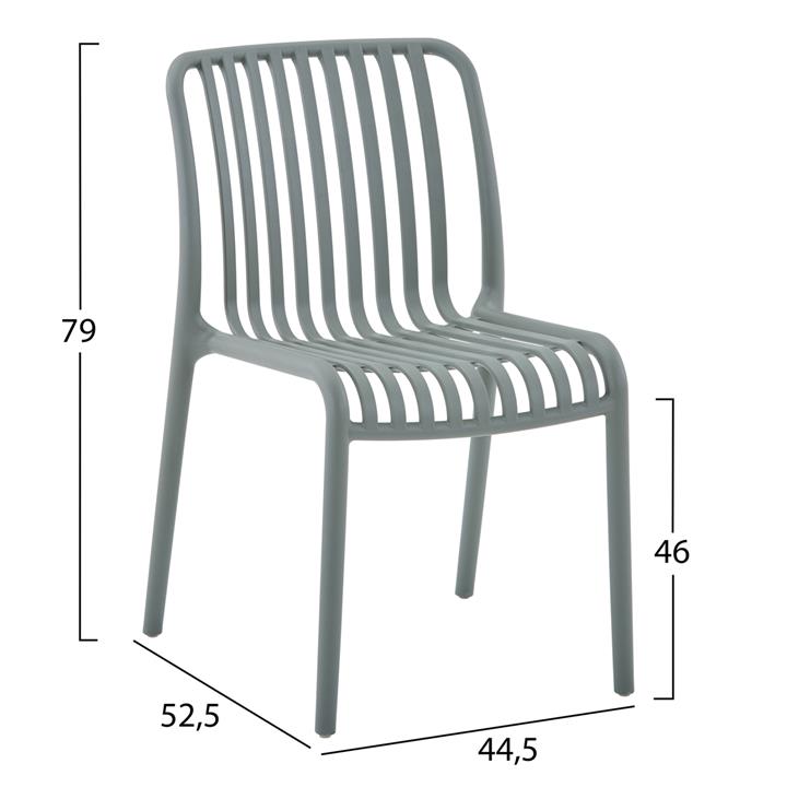 CHAIR OUTDOOR CONVEE HM6104.07 POLYPROPYLENE IN DARK OLIVE 52,5x44,5x79Hcm.