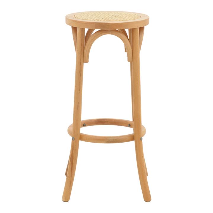 Bar stool Serzo pakoworld beech wood and rattan in natural color Φ36x71cm