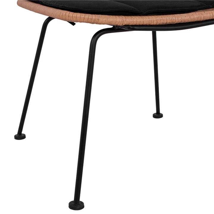 OUTDOOR CHAIR ALLEGRA HM5454.11 METAL&CUSHION IN BLACK-WICKER IN BEIGE 46x56x87Hcm.