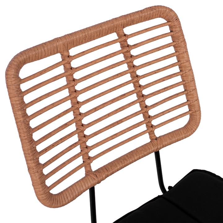 OUTDOOR CHAIR ALLEGRA HM5454.11 METAL&CUSHION IN BLACK-WICKER IN BEIGE 46x56x87Hcm.