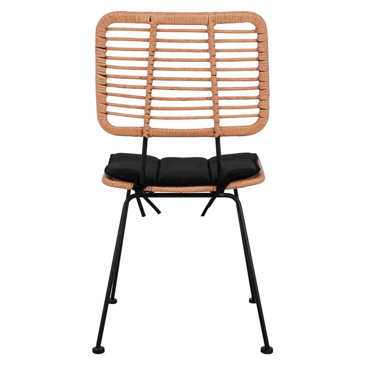OUTDOOR CHAIR ALLEGRA HM5454.11 METAL&CUSHION IN BLACK-WICKER IN BEIGE 46x56x87Hcm.