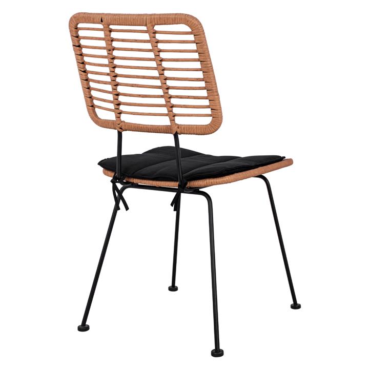 OUTDOOR CHAIR ALLEGRA HM5454.11 METAL&CUSHION IN BLACK-WICKER IN BEIGE 46x56x87Hcm.