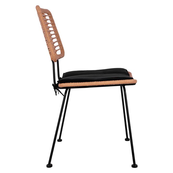 OUTDOOR CHAIR ALLEGRA HM5454.11 METAL&CUSHION IN BLACK-WICKER IN BEIGE 46x56x87Hcm.