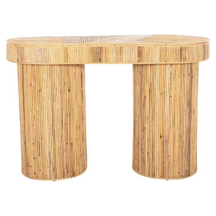 CONSOLE IN OVAL SHAPE GATSBY HM9871 NATURAL RATTAN IN NATURAL COLOR 110x45x74,5Hcm.