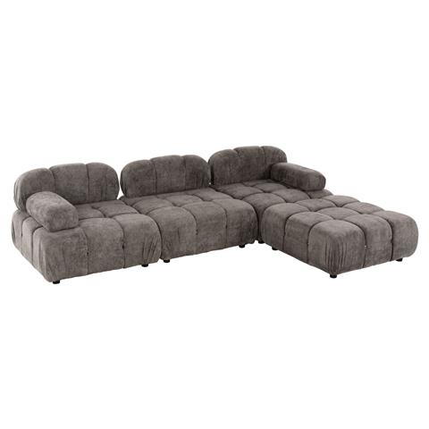 POLYMORPHIC SOFA SHIFTER HM6073.02 TEXTURED FABRIC IN GREY COLOR 290x196x76Hcm.