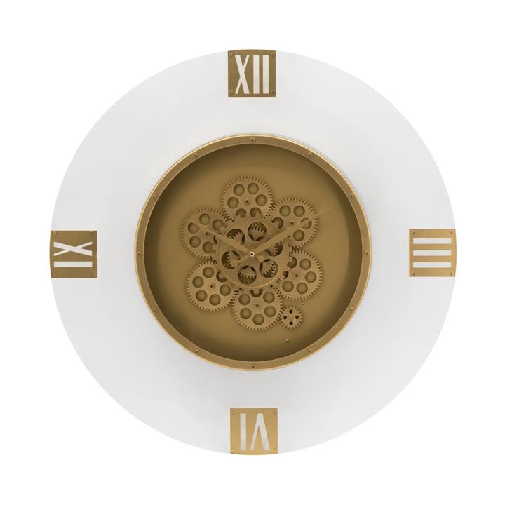 Artekko Clock Ρολόι Τοίχου με Γρανάζια Ακρυλικό Μέταλλο Χρυσό (60x60x8)cm