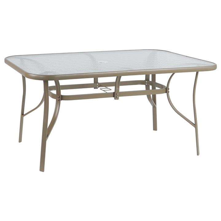 ΤΡΑΠΕΖΙ BRUNO 150X90Χ72Υεκ. ΜΕΤΑΛΛΙΚΟ ΣΑΜΠΑΝΙ ΜΕ ΤΡΥΠΑ ΟΜΠΡΕΛΑΣ Φ38mm HM5145.14