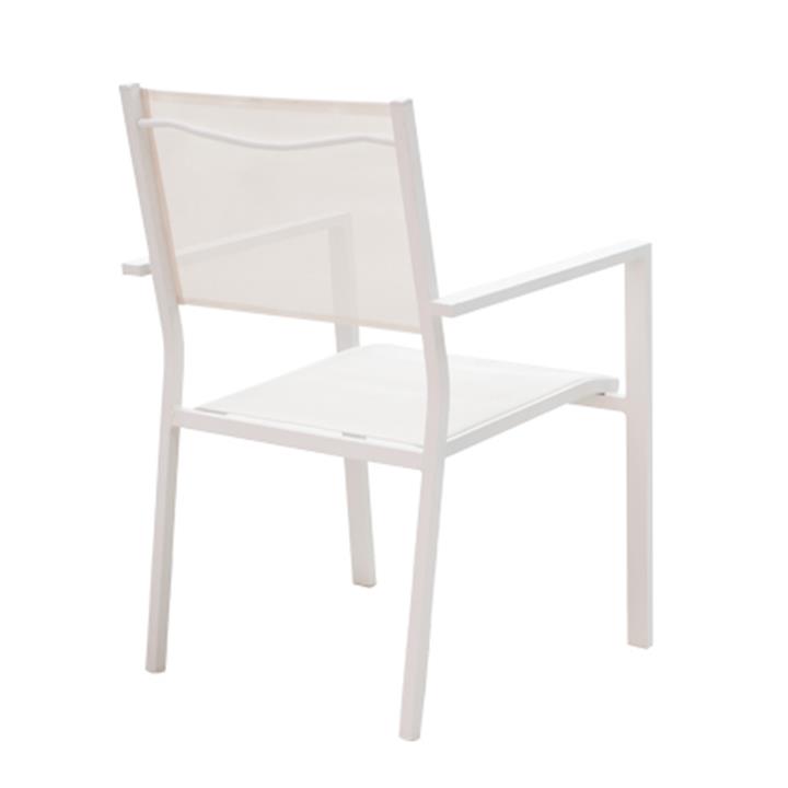Kliton-Moly dining table set of 7 pakoworld aluminum in white shade 150x80x74cm