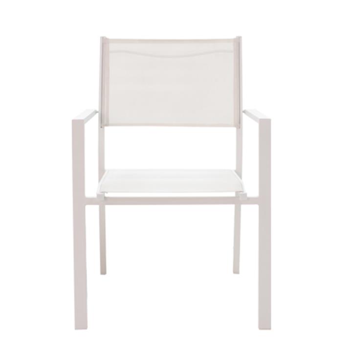 Kliton-Moly dining table set of 7 pakoworld aluminum in white shade 150x80x74cm