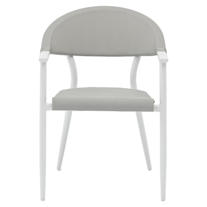 Dining table Kliton-Pino set of 5 pakoworld aluminum in white shade 150x80x74cm