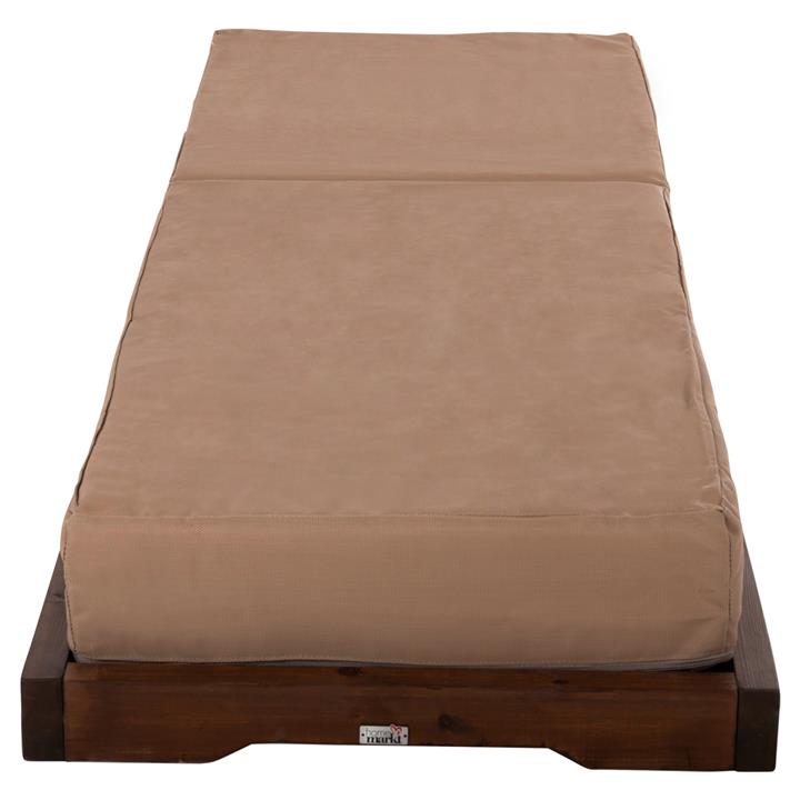 BEACH LOUNGER LOW IKARIA HM10622.04 PINE WOOD IN WALNUT COLOR-MOCHA TEXTILENE-CUSHION 20cm THICK