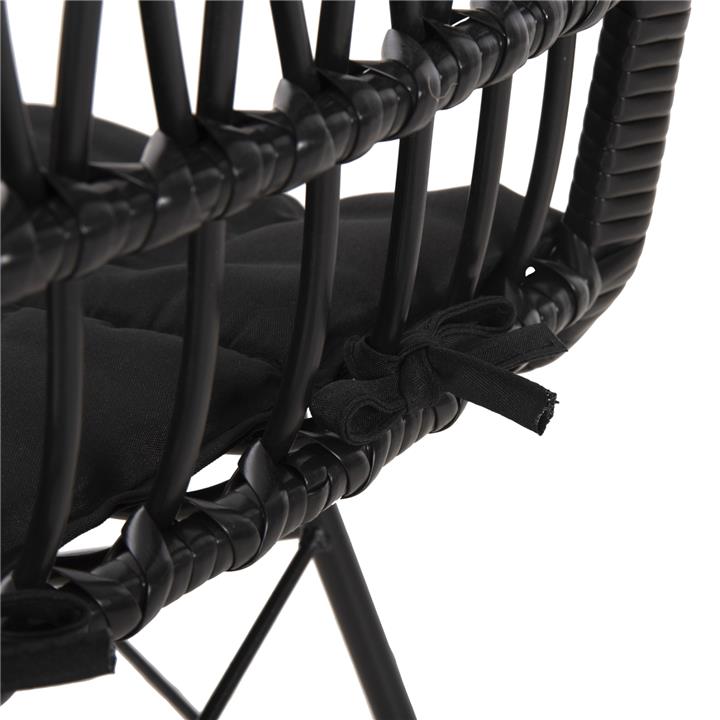 CHAIR OUTDOOR ALLEGRA HM5453.12 METAL-CUSHION-WICKER IN BLACK 52x52x83.5Hcm.
