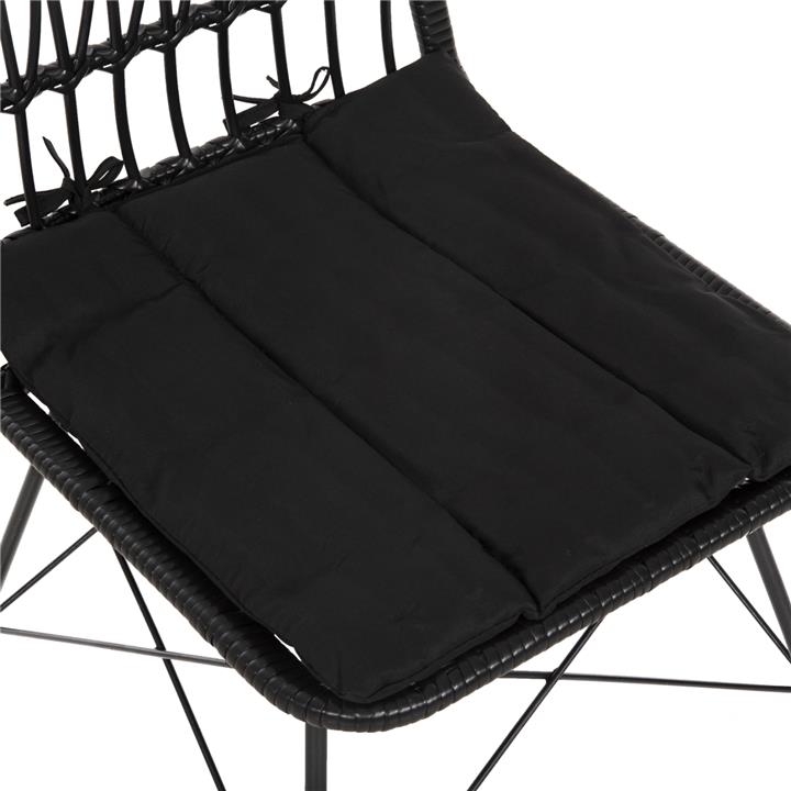 CHAIR OUTDOOR ALLEGRA HM5453.12 METAL-CUSHION-WICKER IN BLACK 52x52x83.5Hcm.