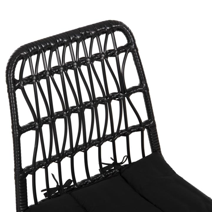 CHAIR OUTDOOR ALLEGRA HM5453.12 METAL-CUSHION-WICKER IN BLACK 52x52x83.5Hcm.