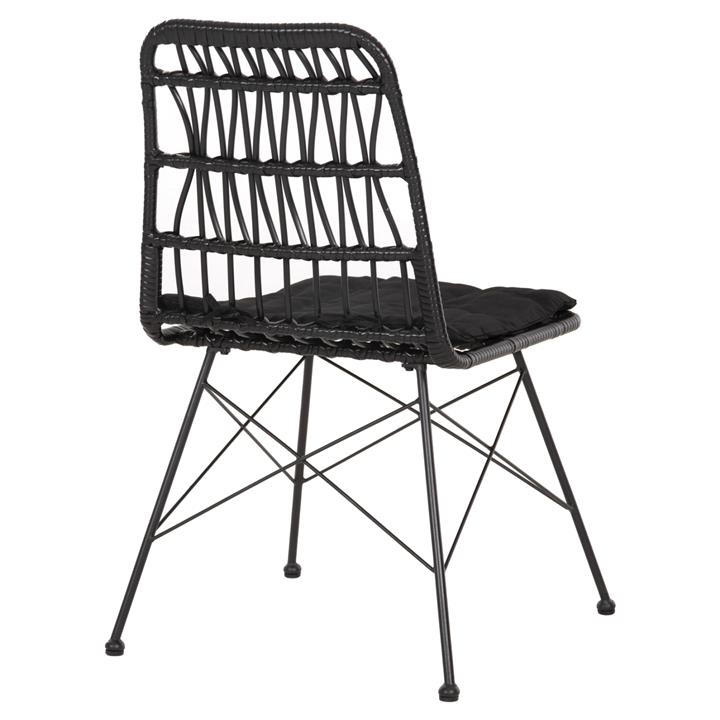 CHAIR OUTDOOR ALLEGRA HM5453.12 METAL-CUSHION-WICKER IN BLACK 52x52x83.5Hcm.