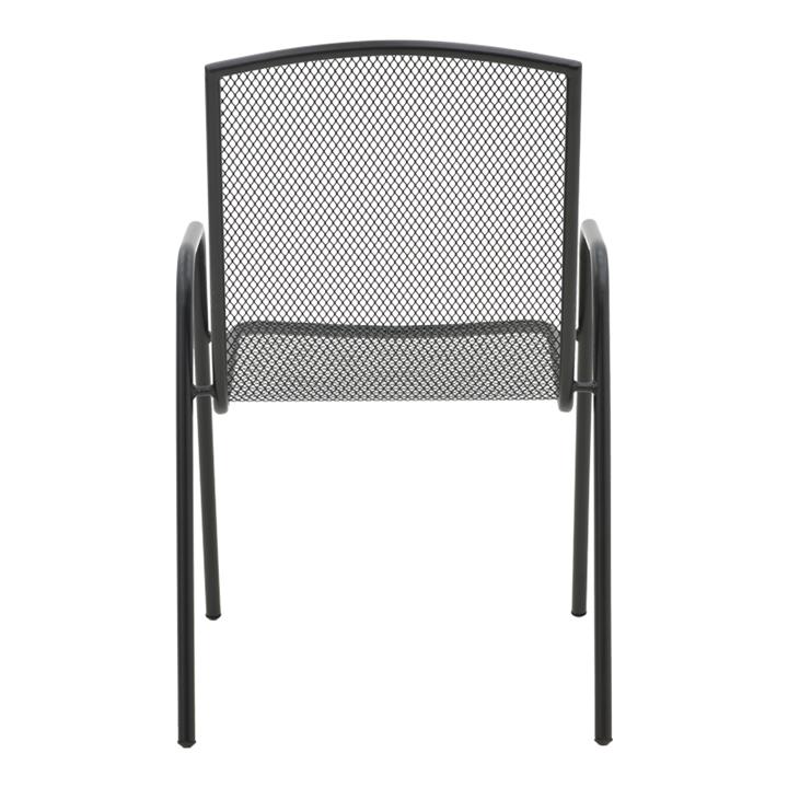 Armchair Pomedon pakoworld stackable black metal 56x64x87cm