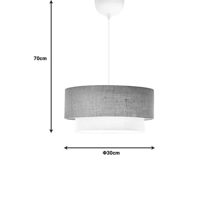 Ceiling lamp Sombre pakoworld fabric in beige and off-white color D30x70cm