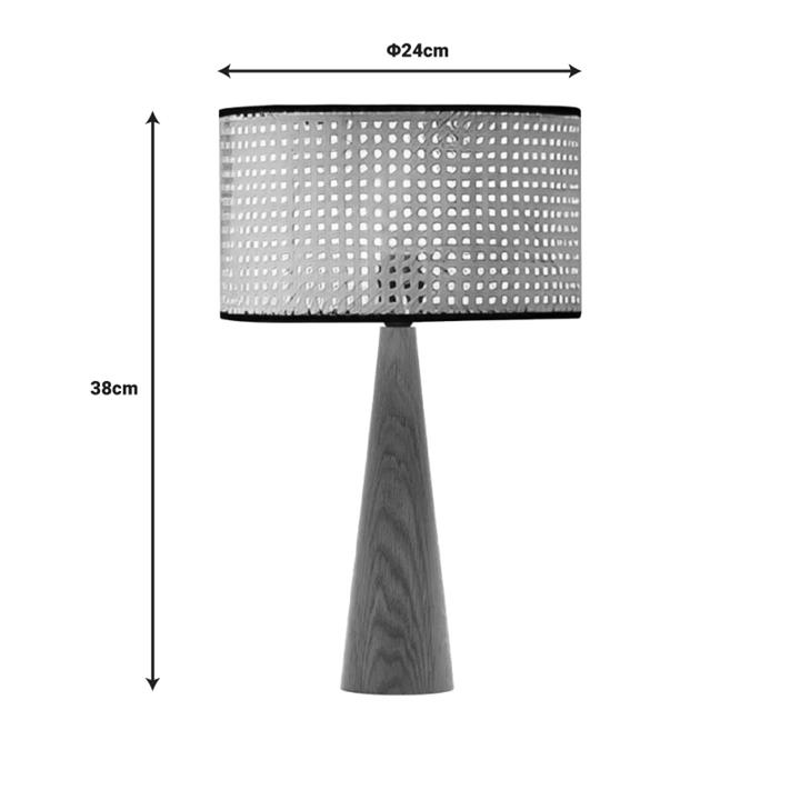 Table lamp Retroa pakoworld wood and pe rattan in natural color D24x38cm
